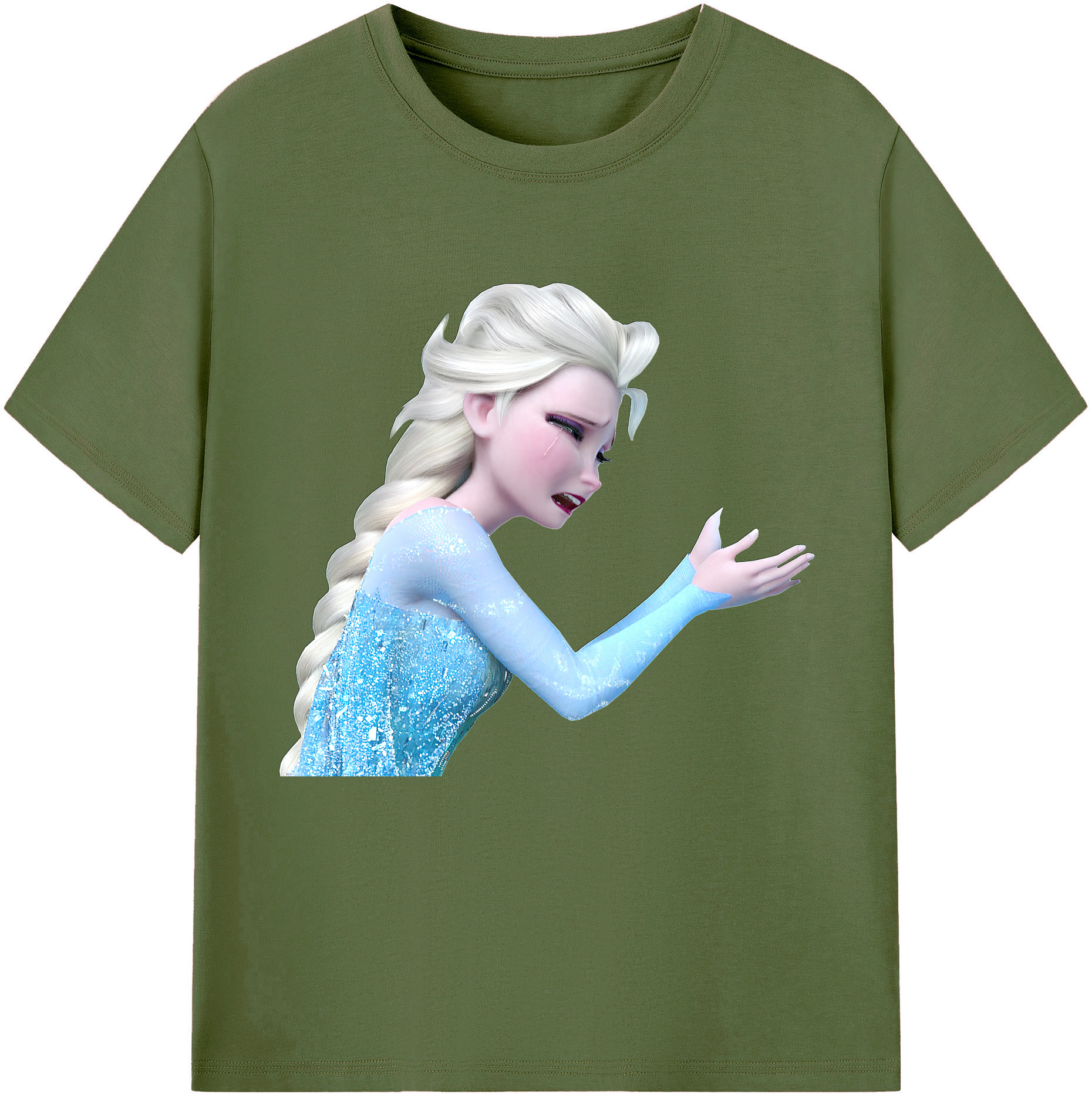 （画像用） アナと雪の女王 アンナ エルサ Frozen Anna Elsa 綿100％半袖Tシャツ（フロントプリント）